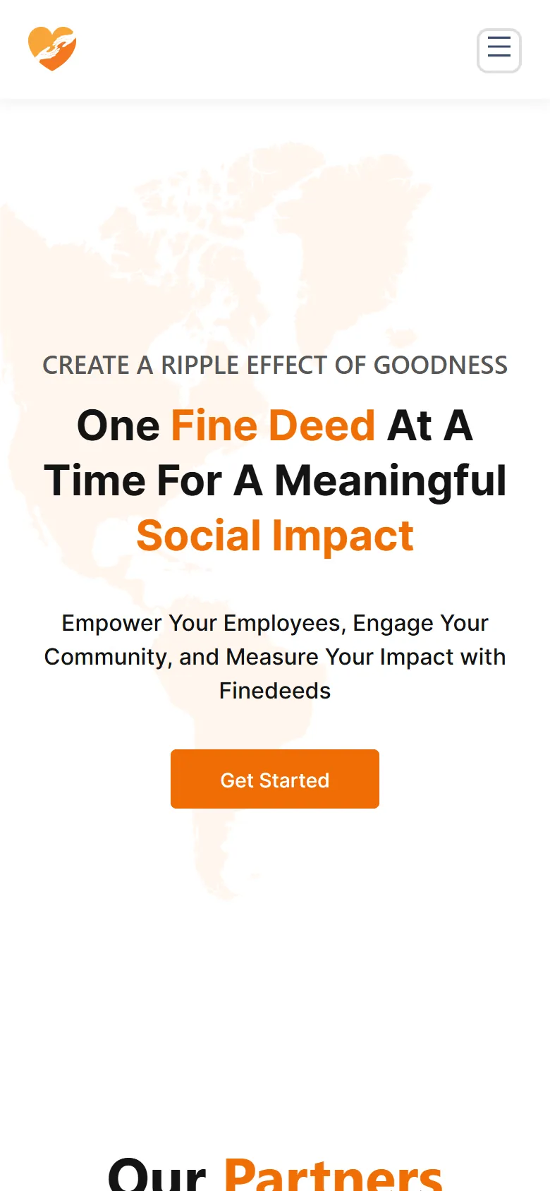 Finedeeds homepage on a phone